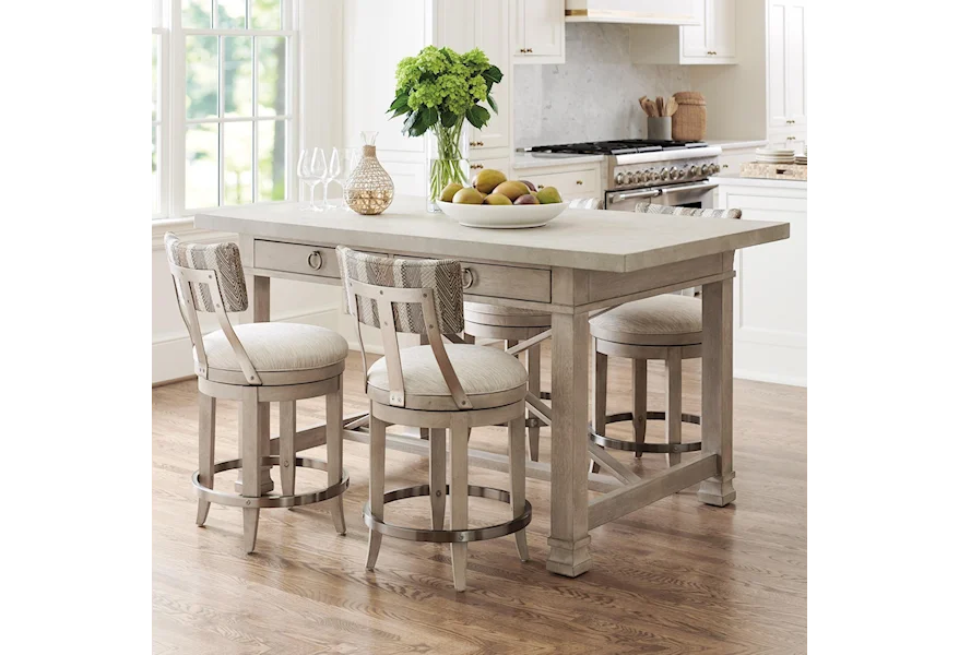 Malibu 5-Piece Counter Height Dining Set by Barclay Butera at Esprit Decor Home Furnishings